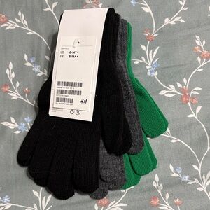 H&M Kids Gloves Set - Black, Gray, Green